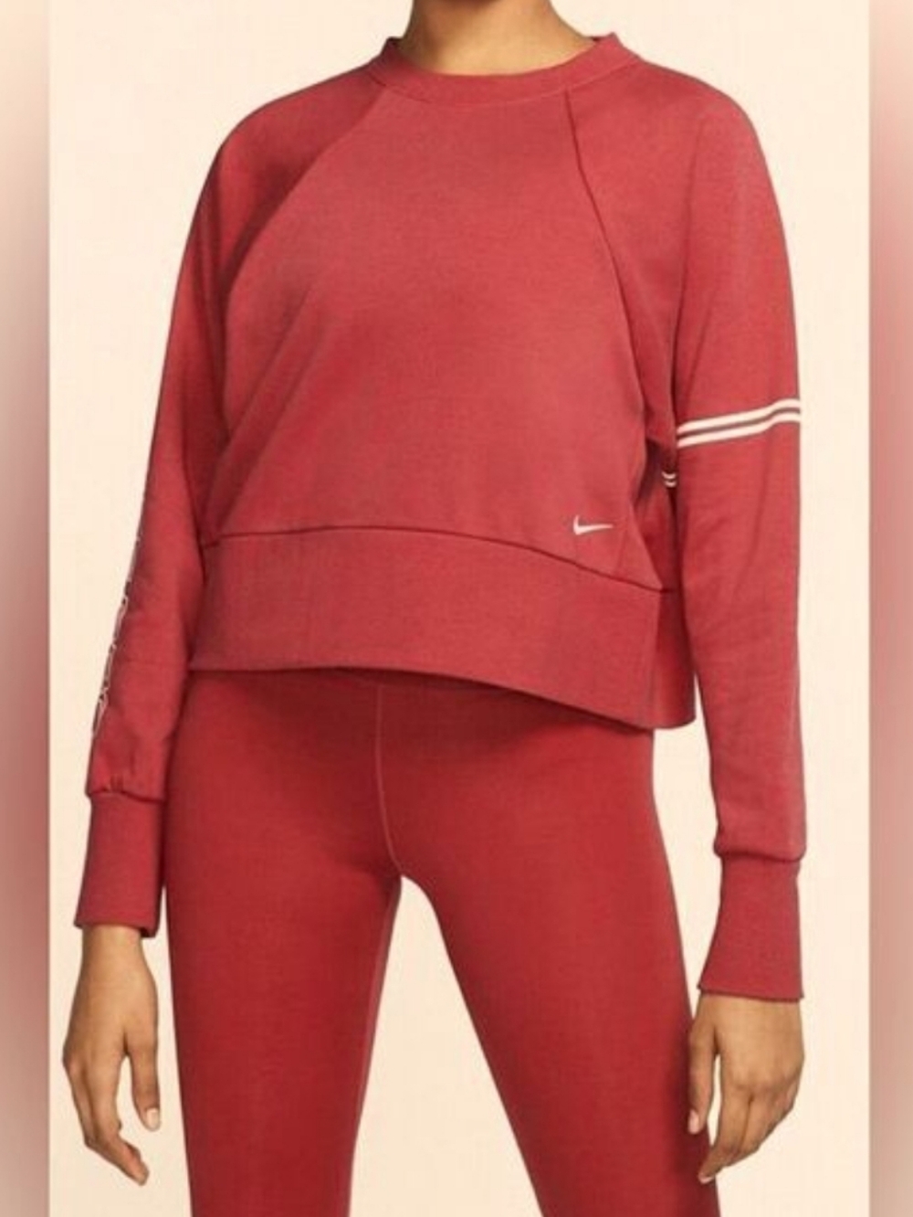 Nike Women’s Rose Red Cropped Crew Sweatshirt